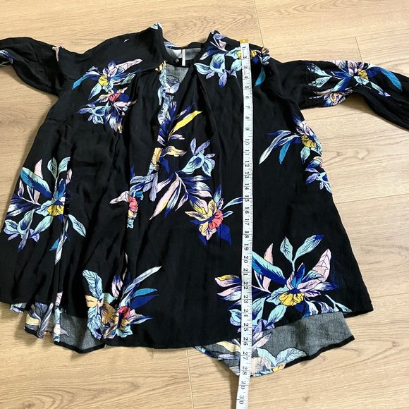 Free people tree swing floral long sleeve tunic size XS - Picture 8 of 8